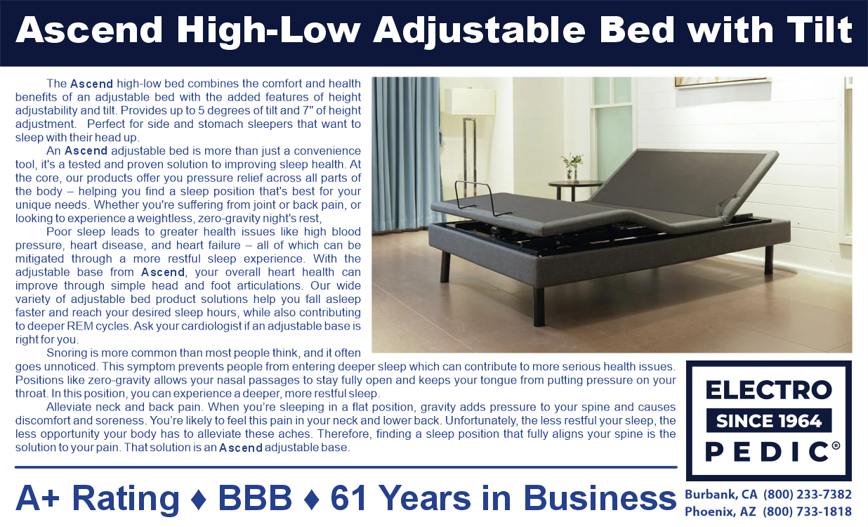 Chandler Ascend High-Low adjustable bed with tilt