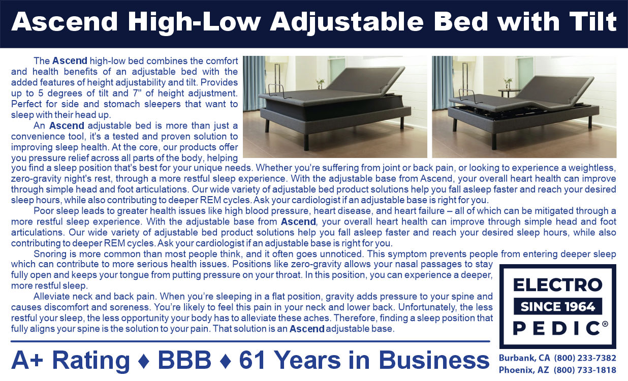 Chandler Ascend High-Low adjustable bed with tilt