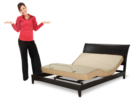 Chandler Electropedic adjustable bed with delighted woman looking on